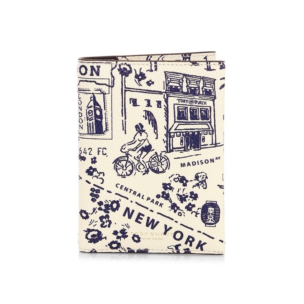 NWT Tory Burch Perry Printed Leather Passport Case